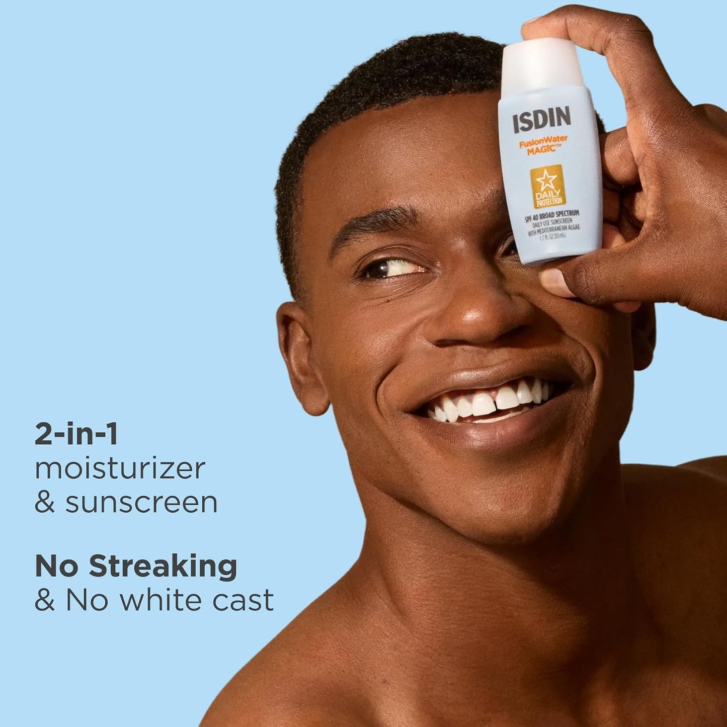 Fusion Water MAGIC SPF 40, Lightweight Sunscreen For Face with Hyaluronic Acid and Vitamin E, Ideal for Daily Use, Dermatologist Recommended, Fast Absorbing and Non-Comedogenic
